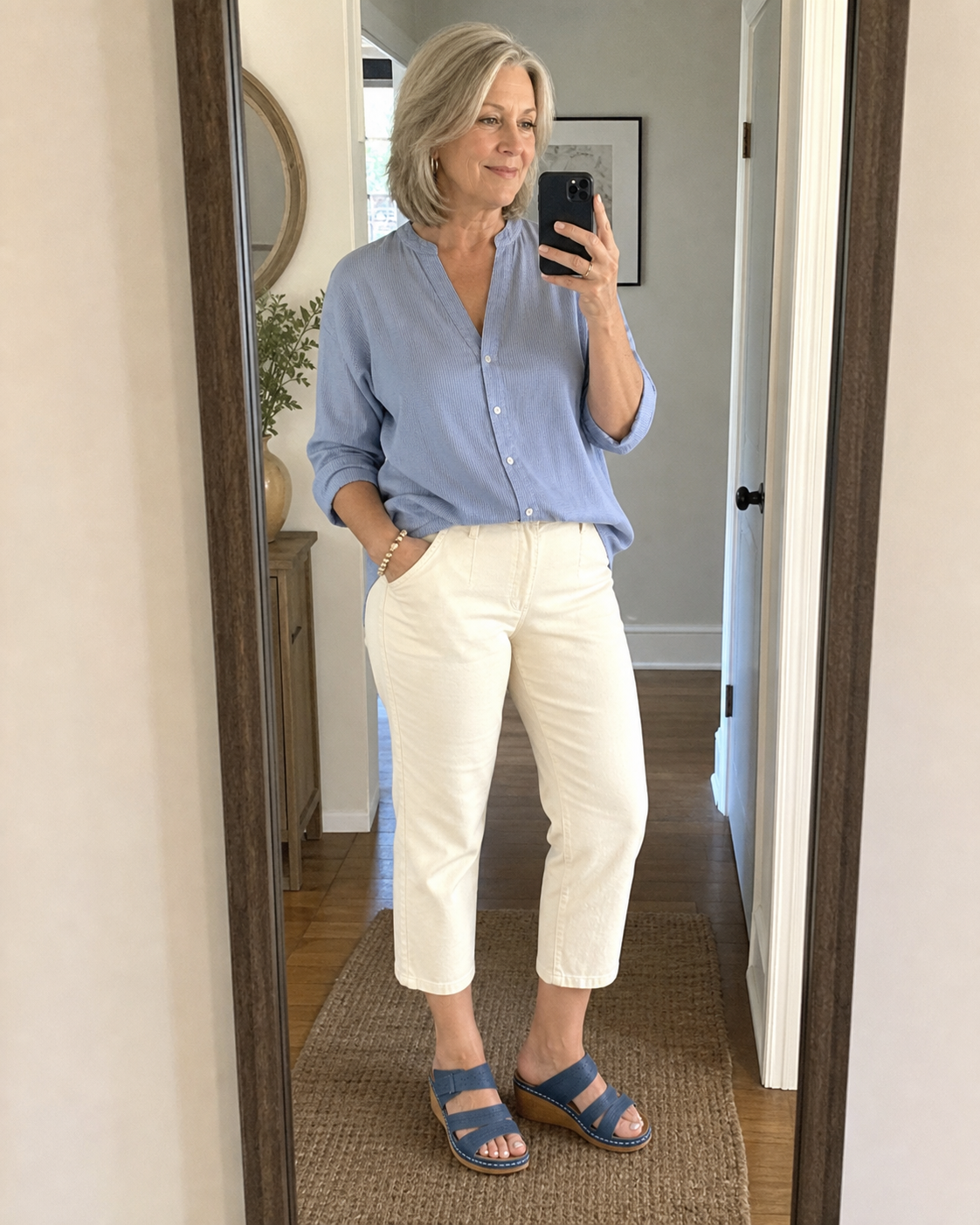 Spiegel-Selfie: Blau · Freizeit