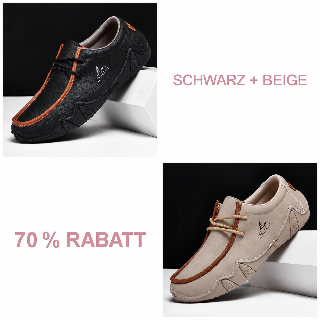 Schwarz + Beige | 70 % RABATT