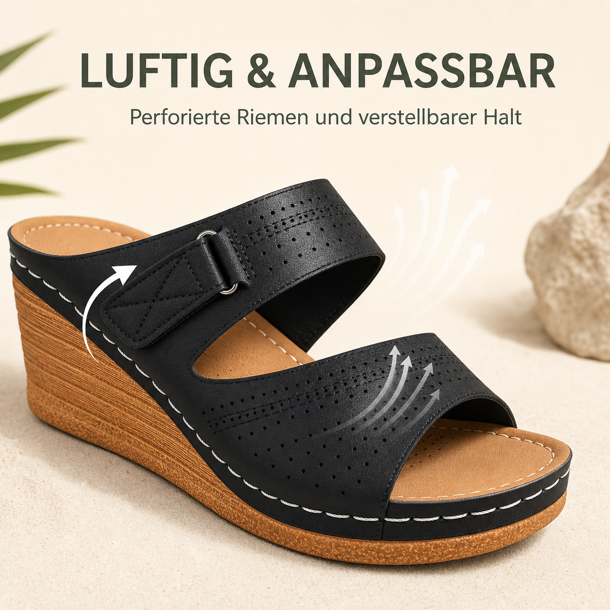 Perforierte und verstellbare Riemen der Damen-Sandalen