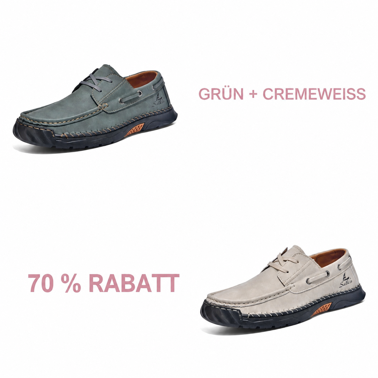 Grün + Cremeweiß | 70 % RABATT