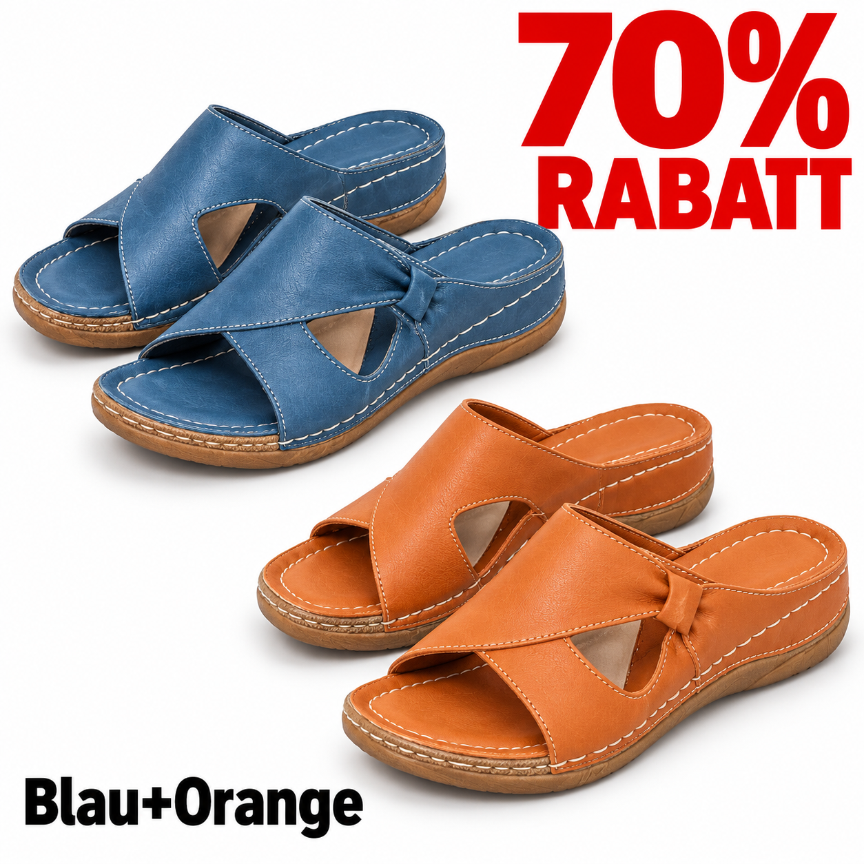 2 Paar Schuhe – Blau+Orange