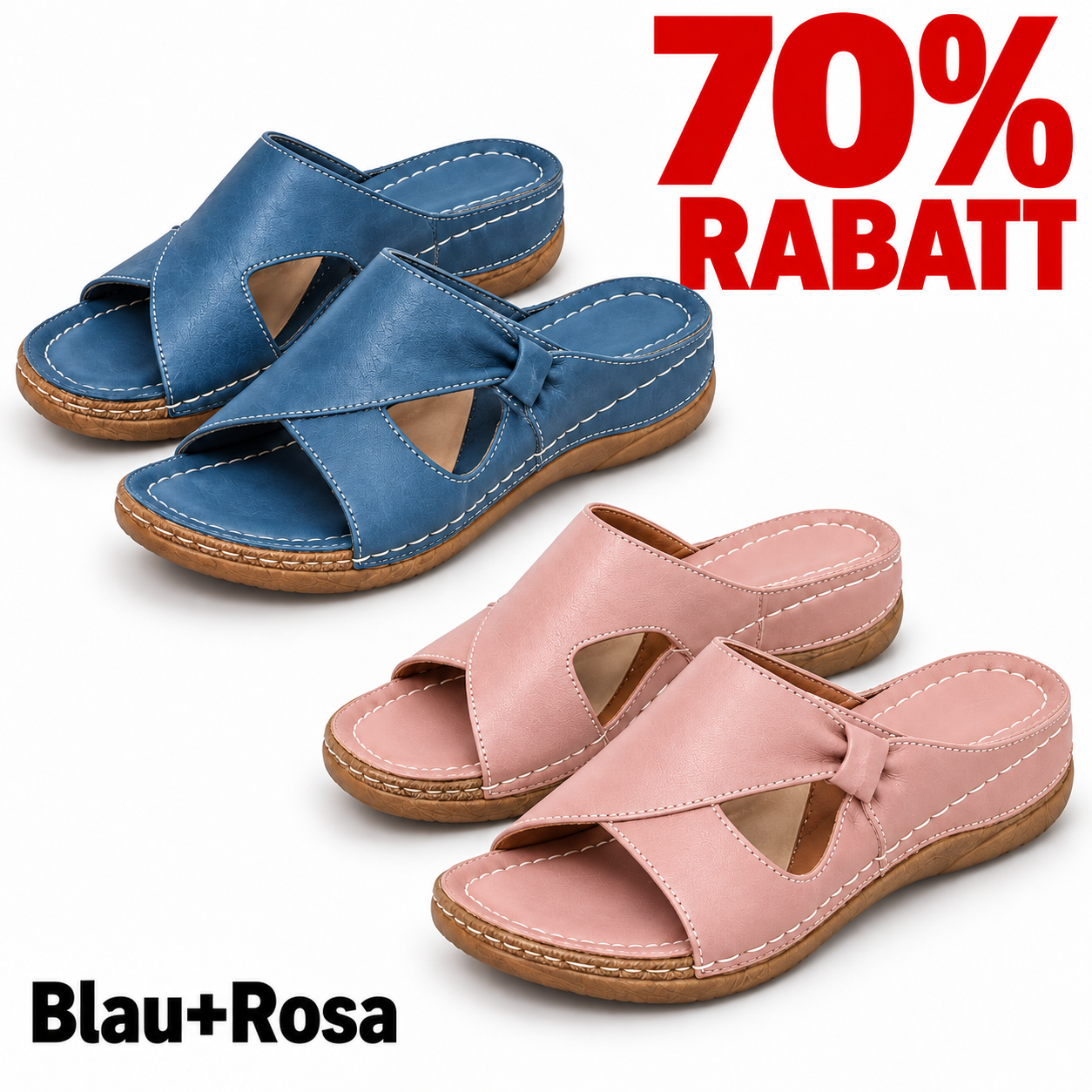 2 Paar Schuhe – Blau+Rosa