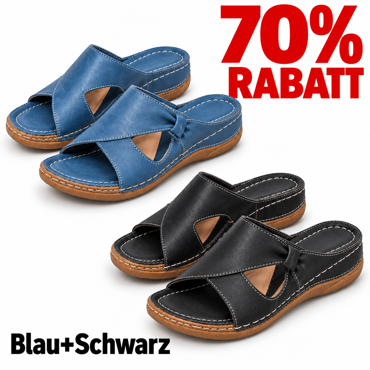 2 Paar Schuhe – Blau+Schwarz