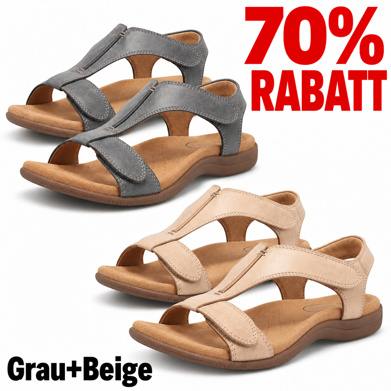 2 Paar Schuhe – Grau+Beige