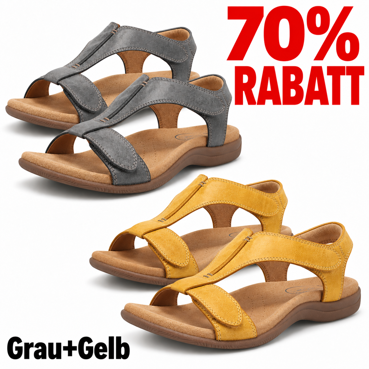 2 Paar Schuhe – Grau+Gelb