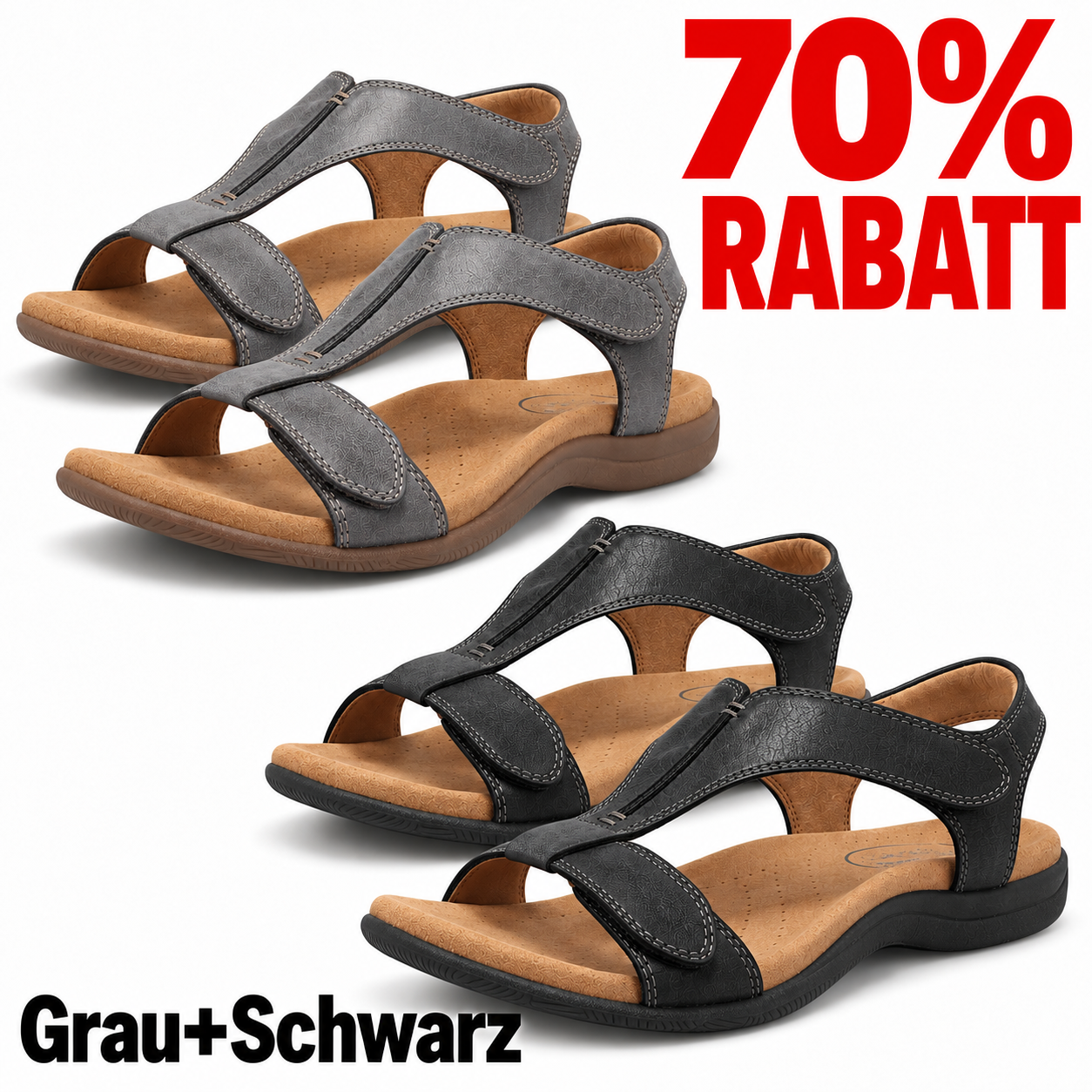 2 Paar Schuhe – Grau+Schwarz