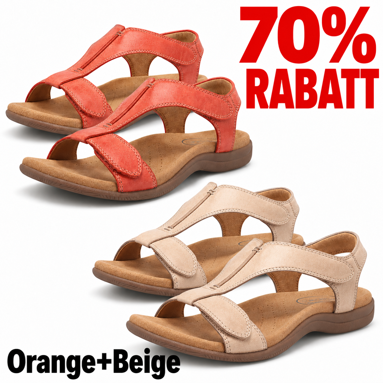 2 Paar Schuhe – Orange+Beige