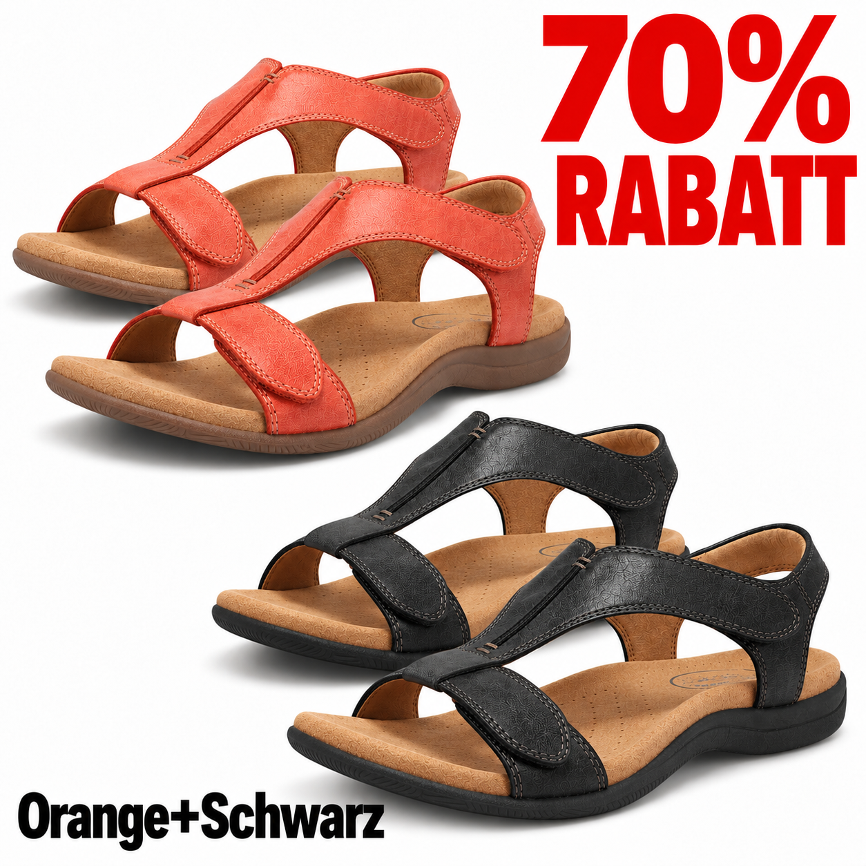 2 Paar Schuhe – Orange+Schwarz