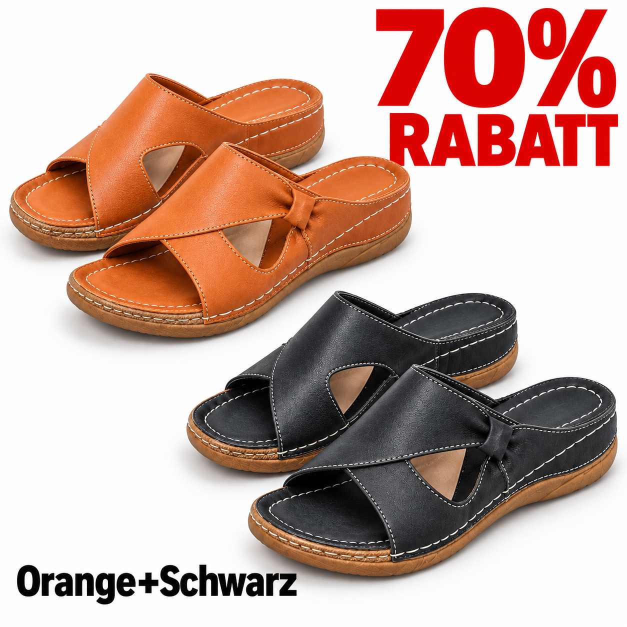 2 Paar Schuhe – Orange+Schwarz