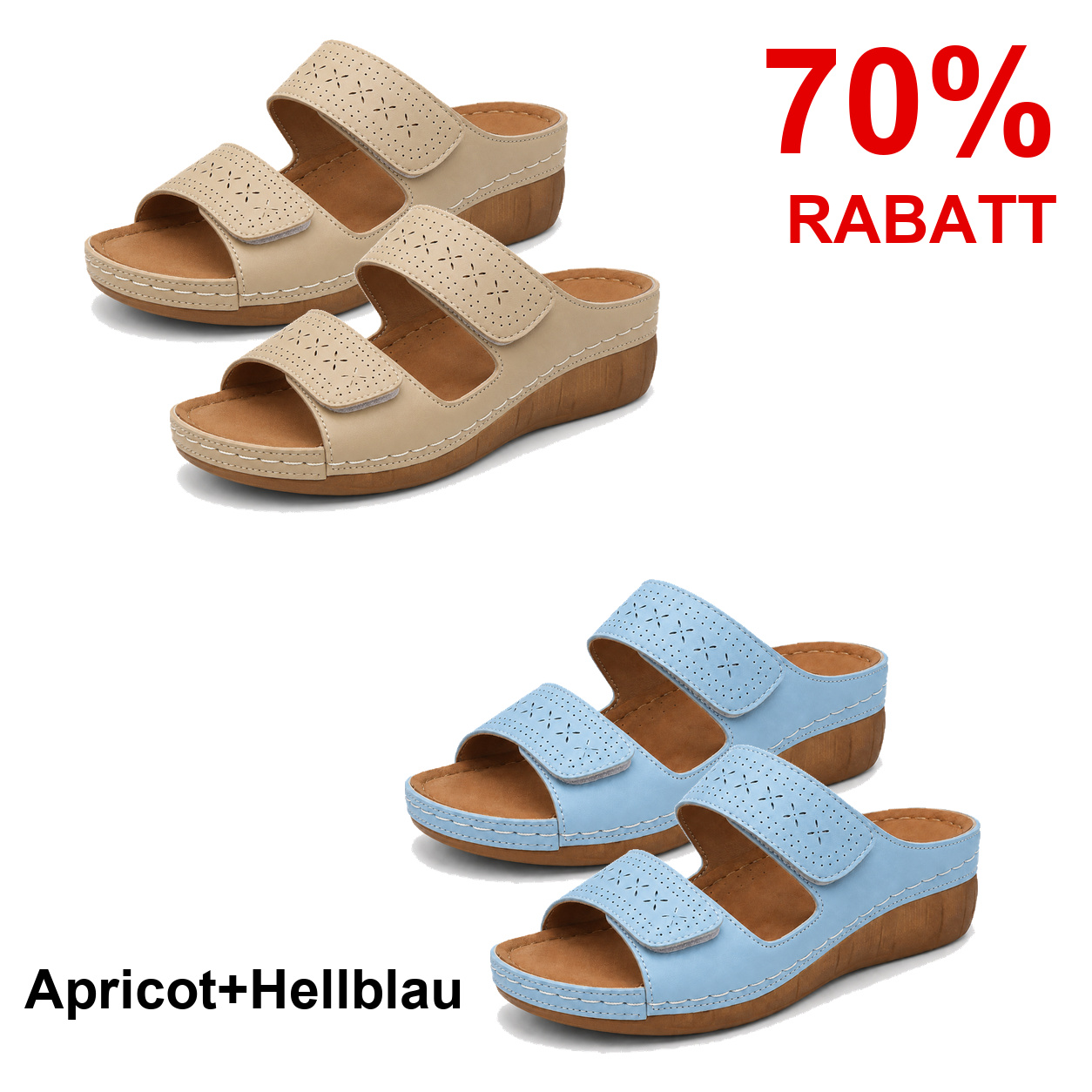 2 Paar Schuhe – Apricot+Hellblau