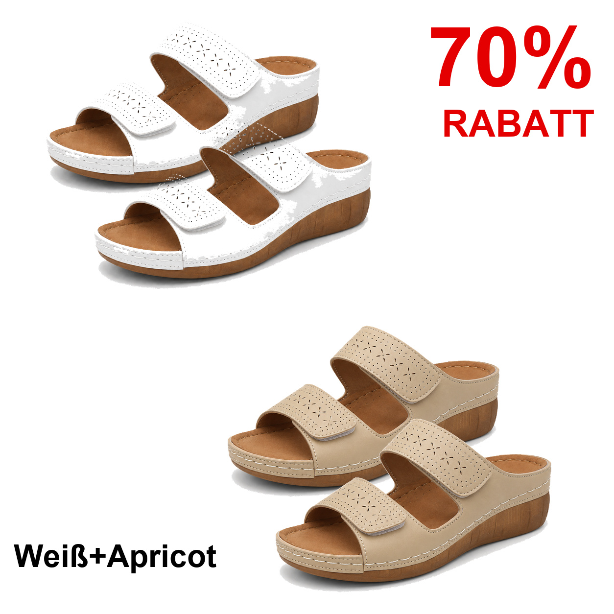 2 Paar Schuhe – Weiß+Apricot