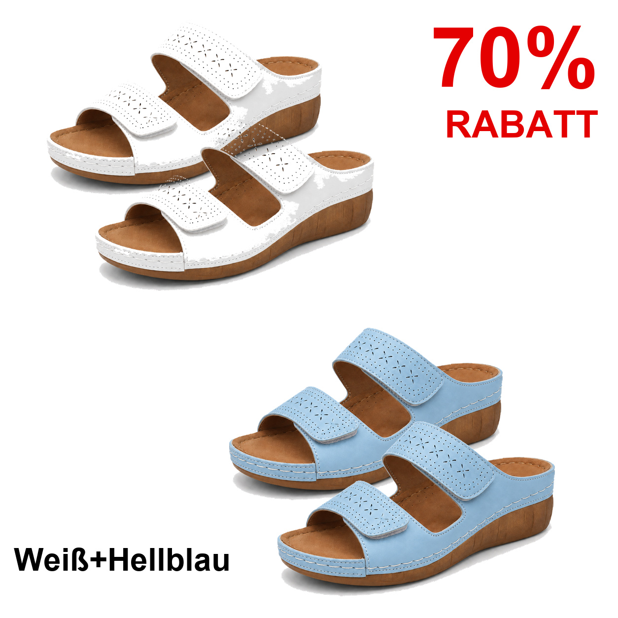 2 Paar Schuhe – Weiß+Hellblau