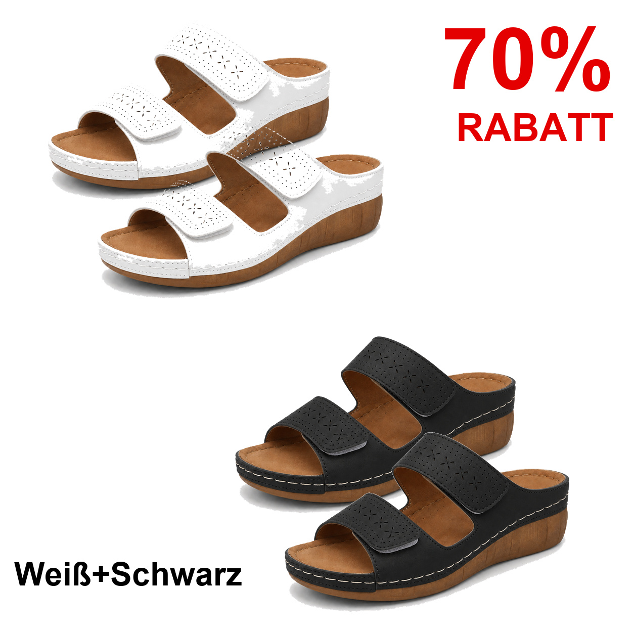 2 Paar Schuhe – Weiß+Schwarz
