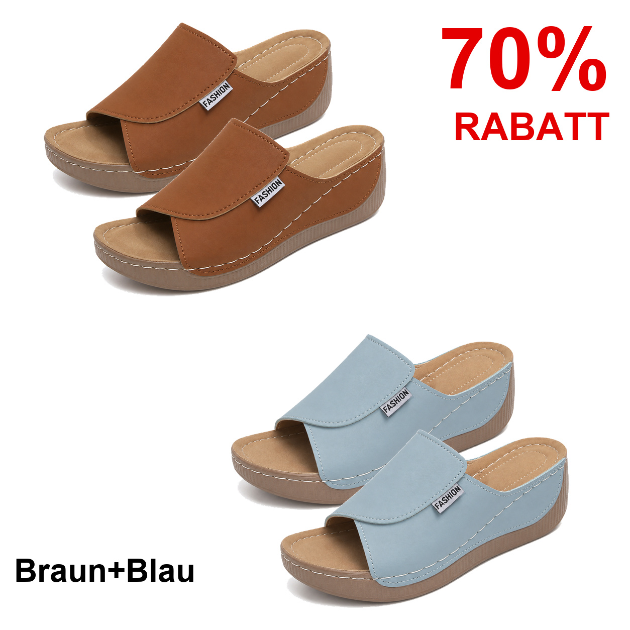 2 Paar Schuhe – Braun+Blau