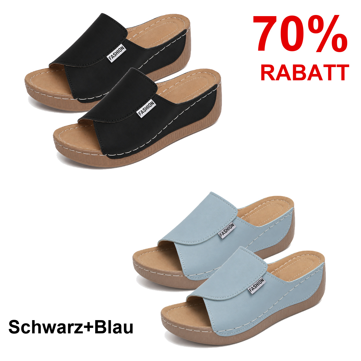 2 Paar Schuhe – Schwarz+Blau