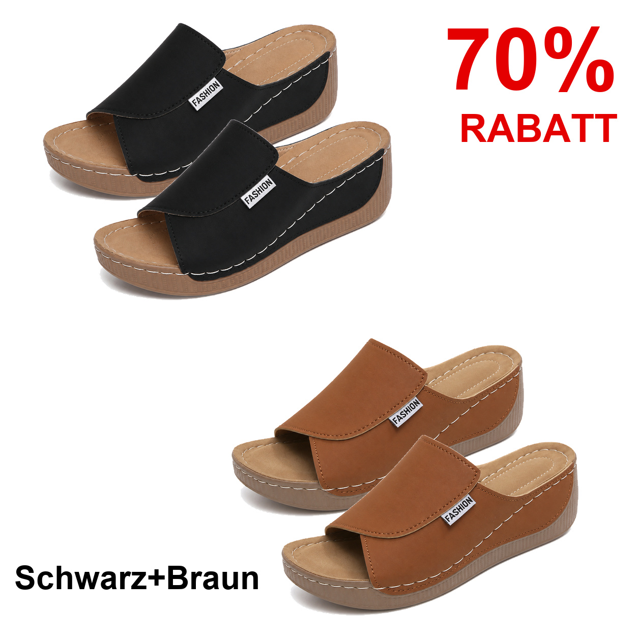 2 Paar Schuhe – Schwarz+Braun