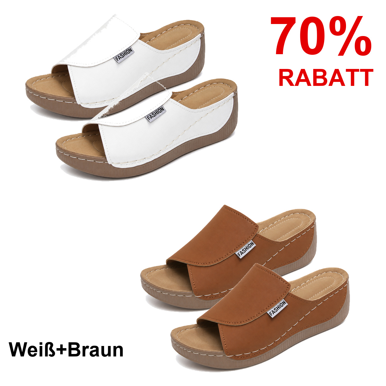 2 Paar Schuhe – Weiß+Braun