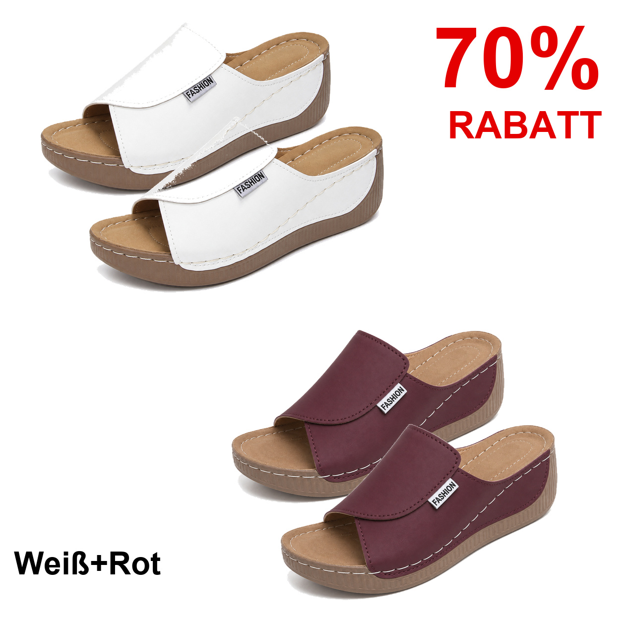 2 Paar Schuhe – Weiß+Rot