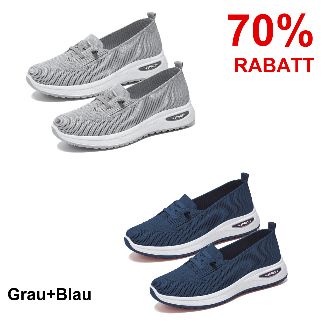 2 Paar Schuhe – Grau+Blau