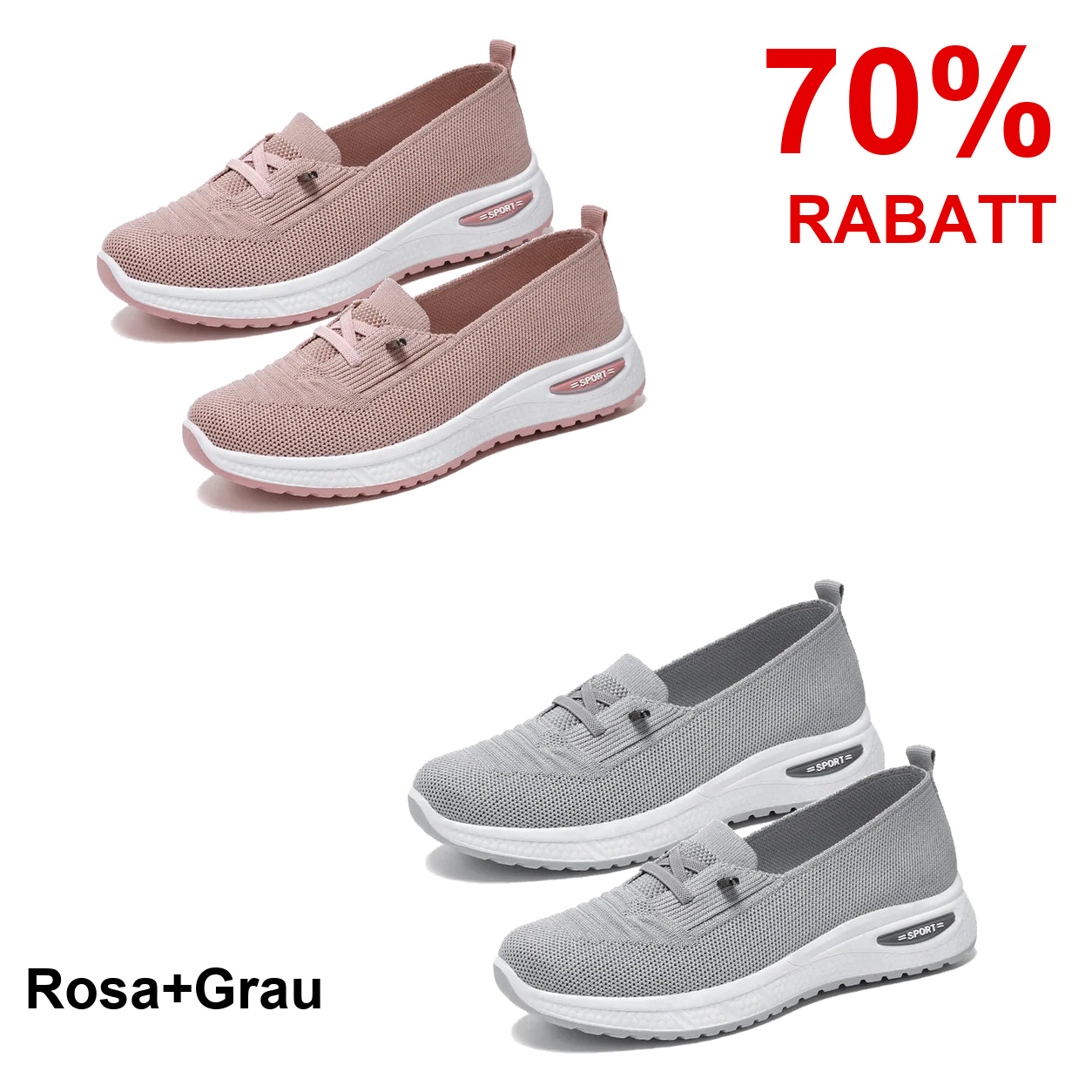 2 Paar Schuhe – Rosa+Grau