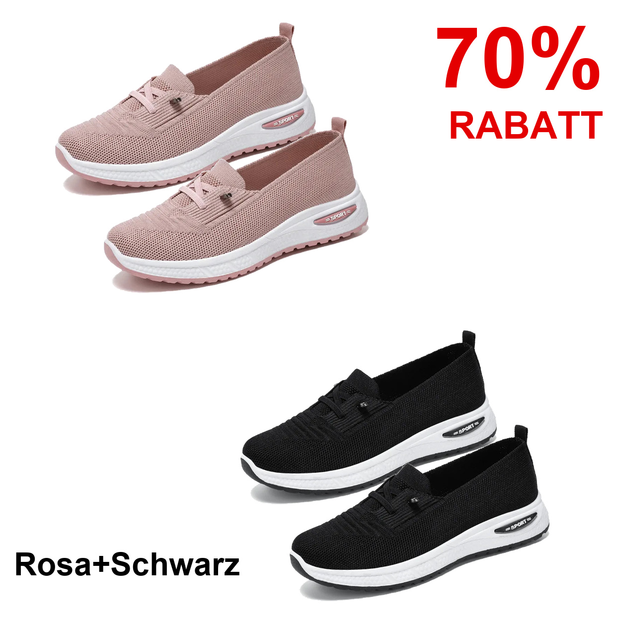 2 Paar Schuhe – Rosa+Schwarz
