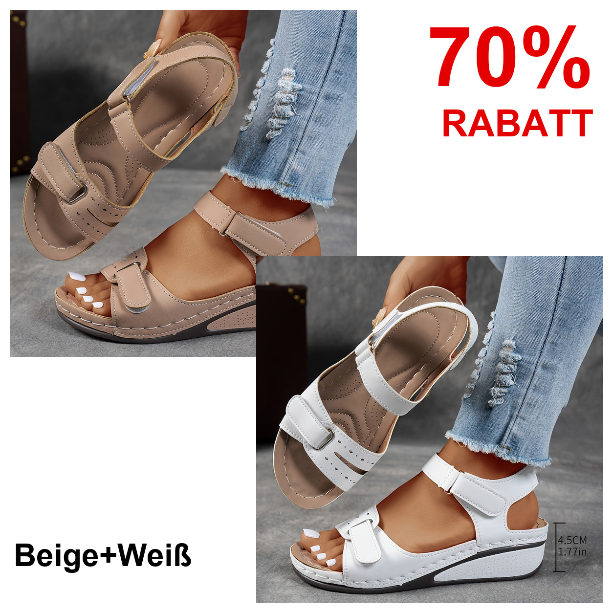 2 Paar Schuhe – Beige+Weiß