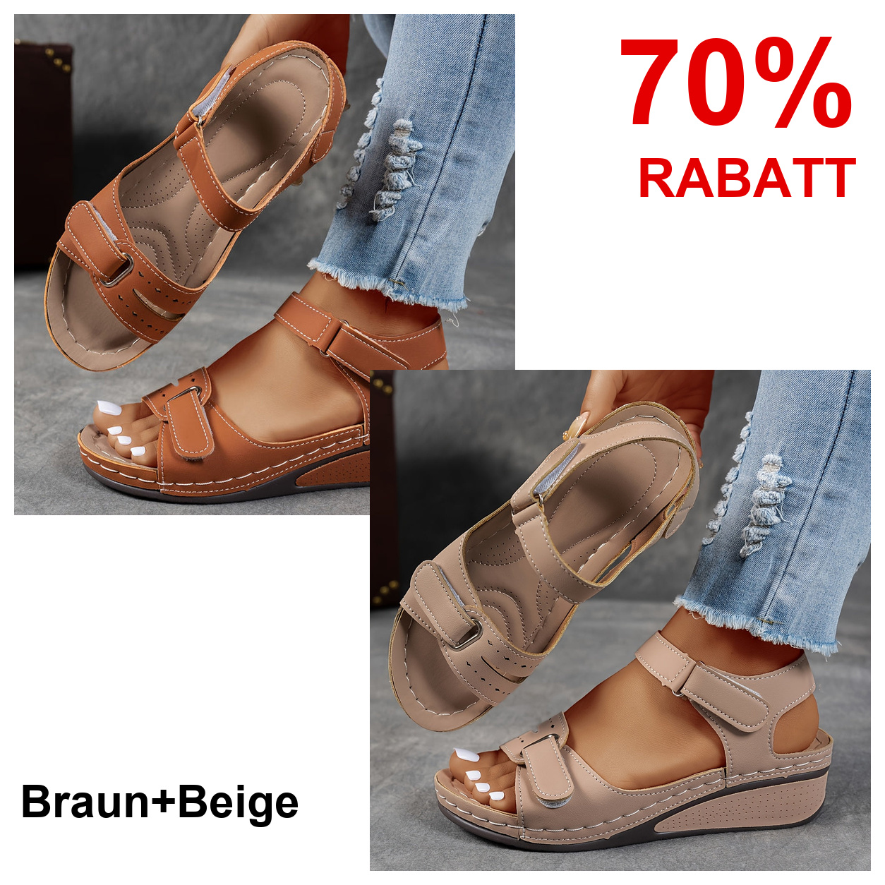 2 Paar Schuhe – Braun+Beige