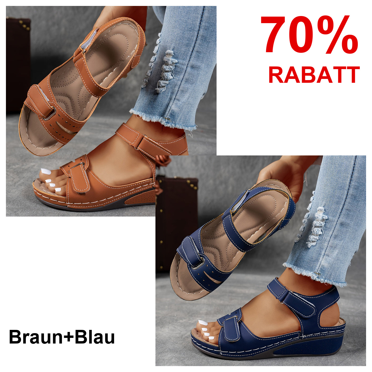 2 Paar Schuhe – Braun+Blau