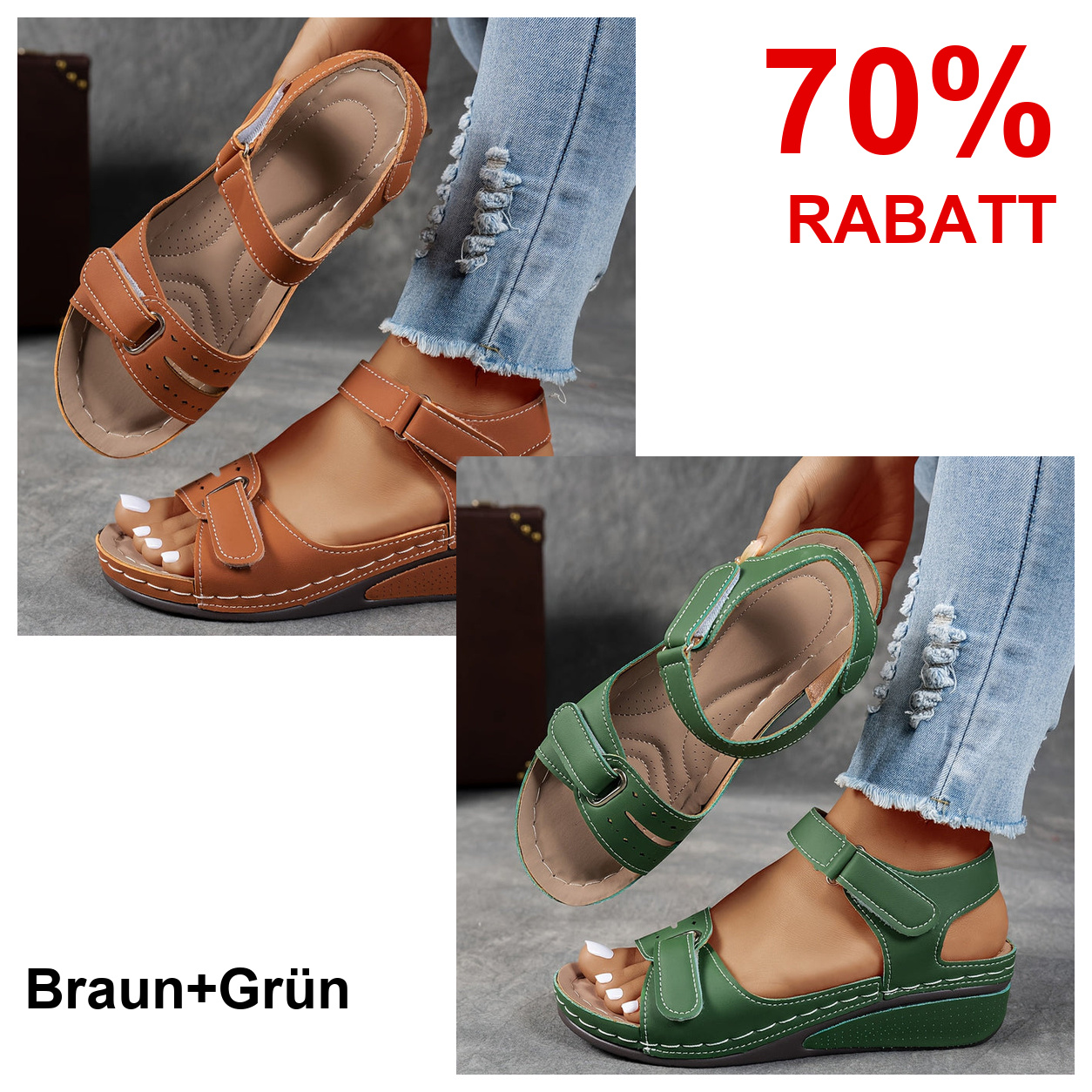 2 Paar Schuhe – Braun+Grün