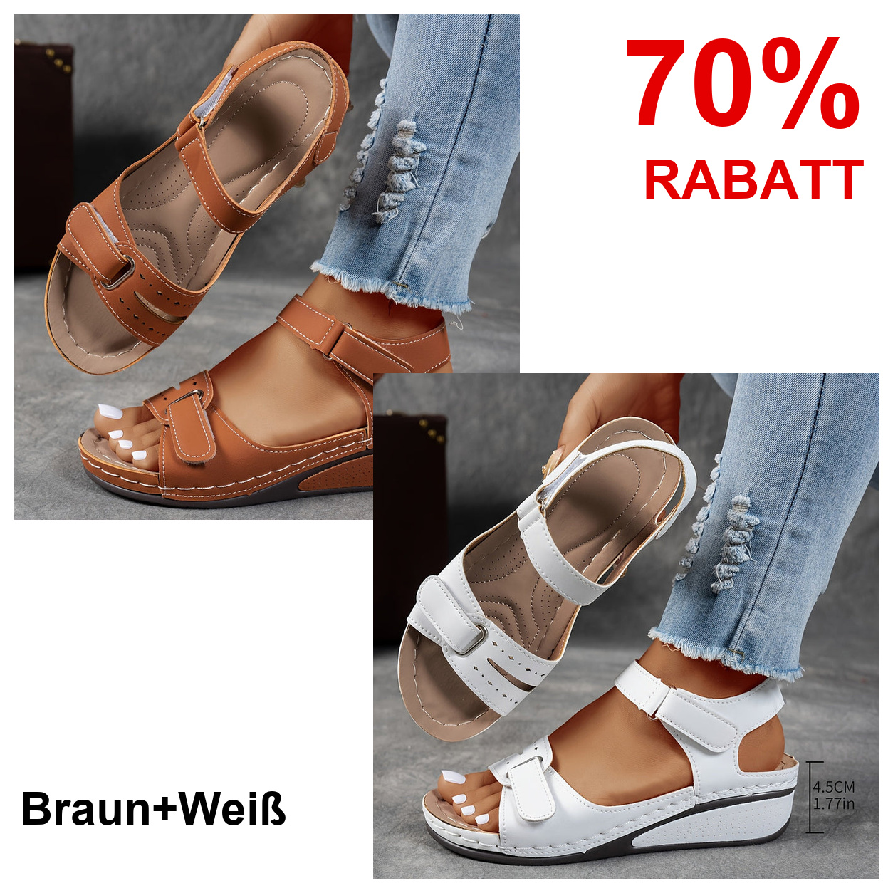 2 Paar Schuhe – Braun+Weiß