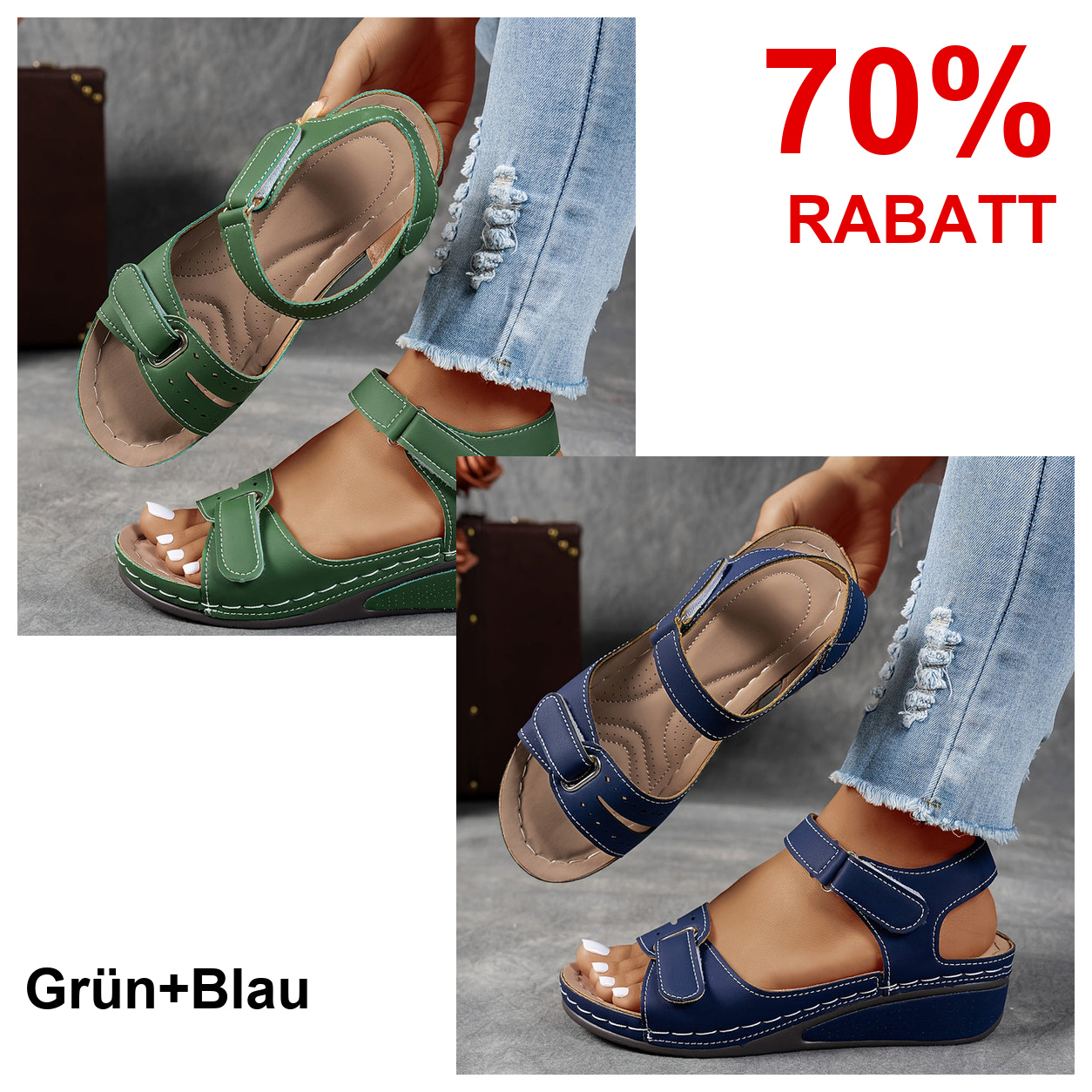 2 Paar Schuhe – Grün+Blau