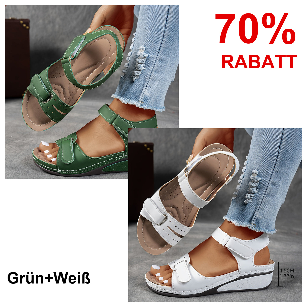 2 Paar Schuhe – Grün+Weiß