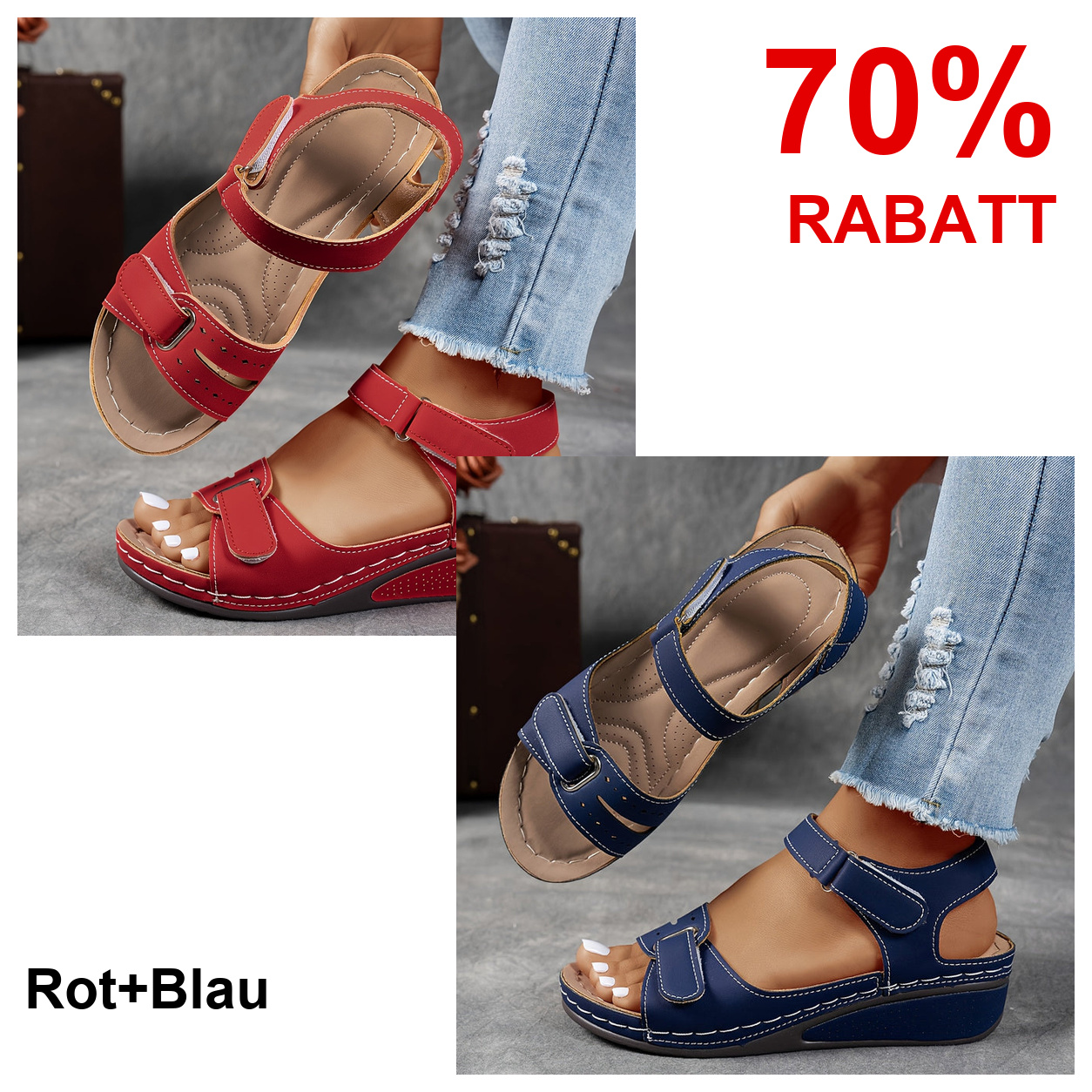 2 Paar Schuhe – Rot+Blau