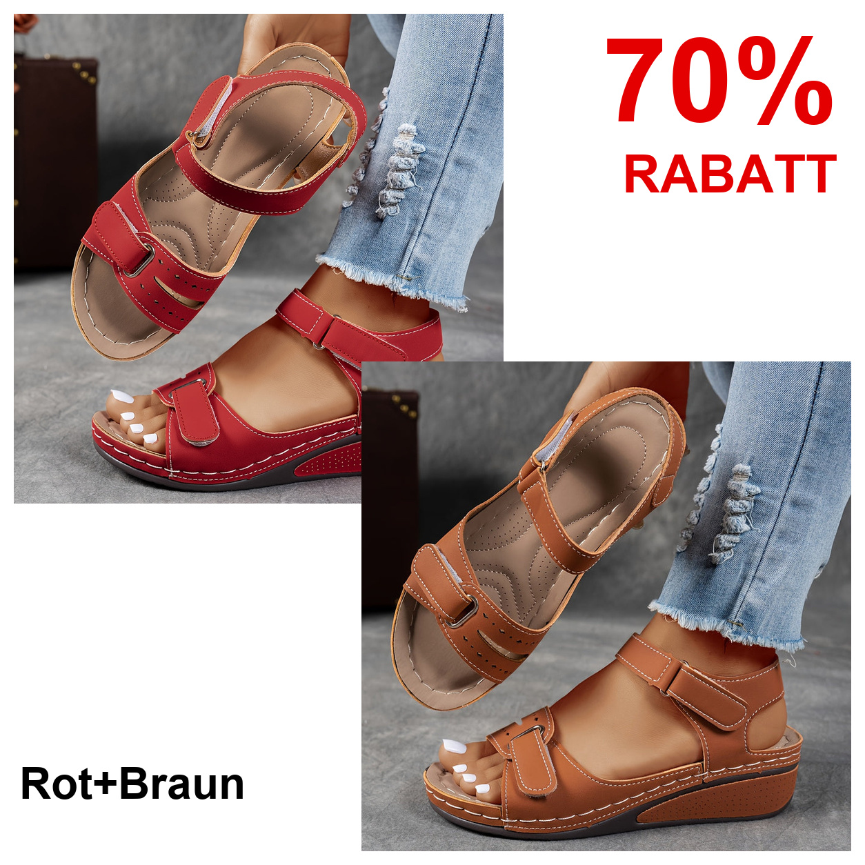 2 Paar Schuhe – Rot+Braun