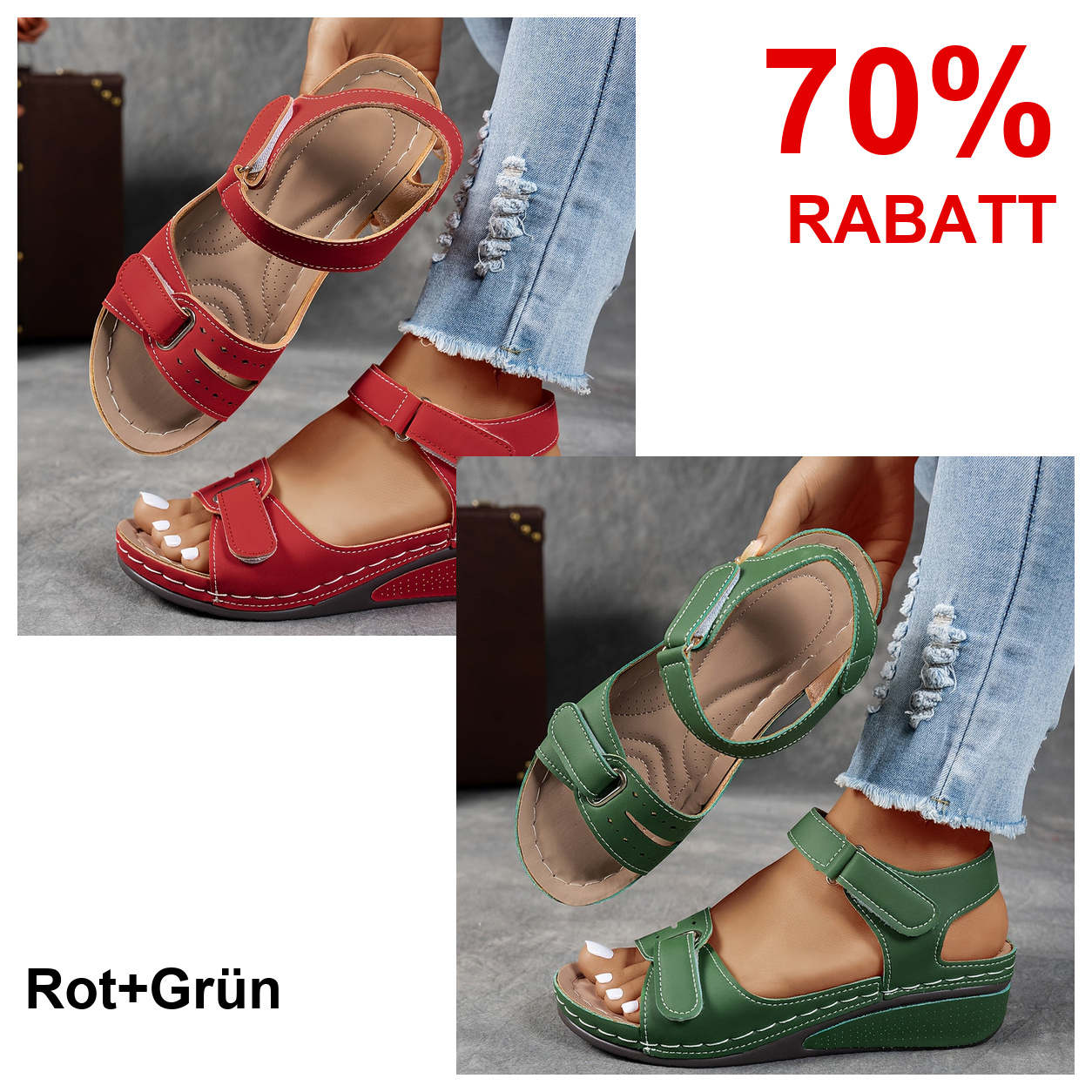 2 Paar Schuhe – Rot+Grün