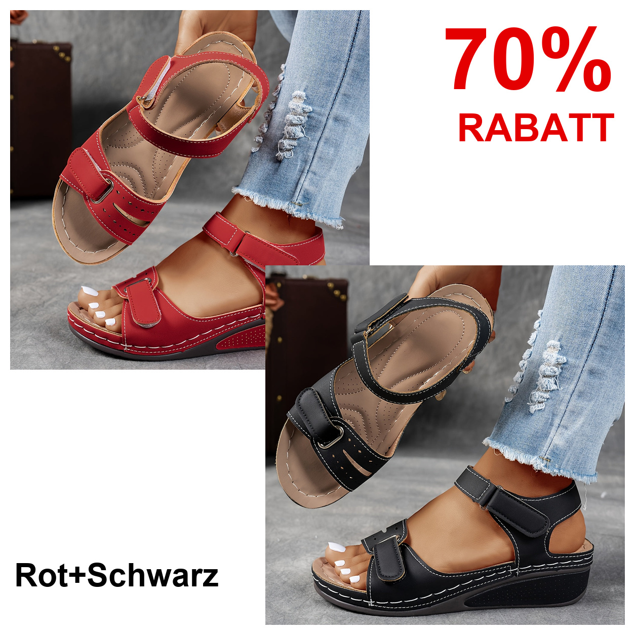 2 Paar Schuhe – Rot+Schwarz
