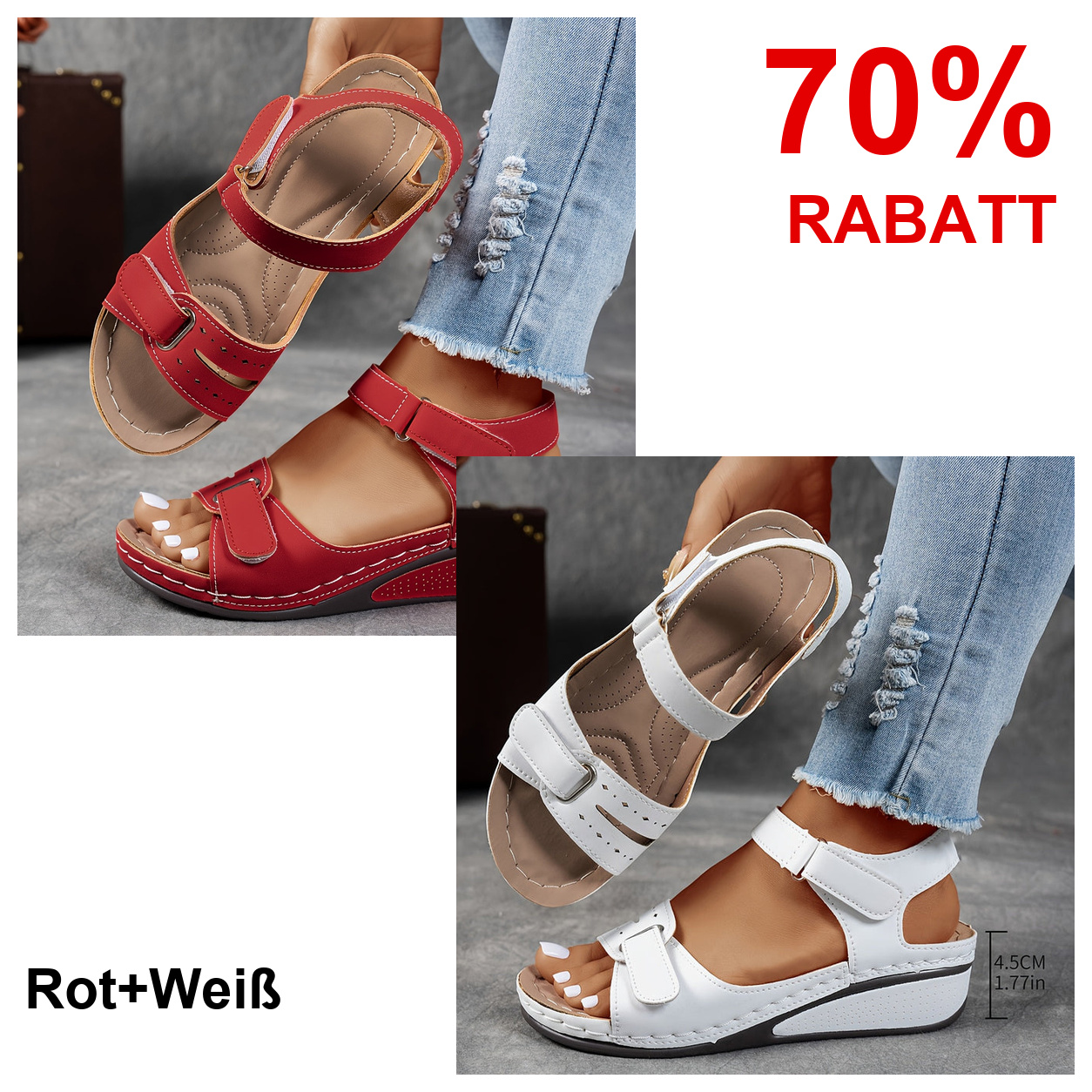 2 Paar Schuhe – Rot+Weiß