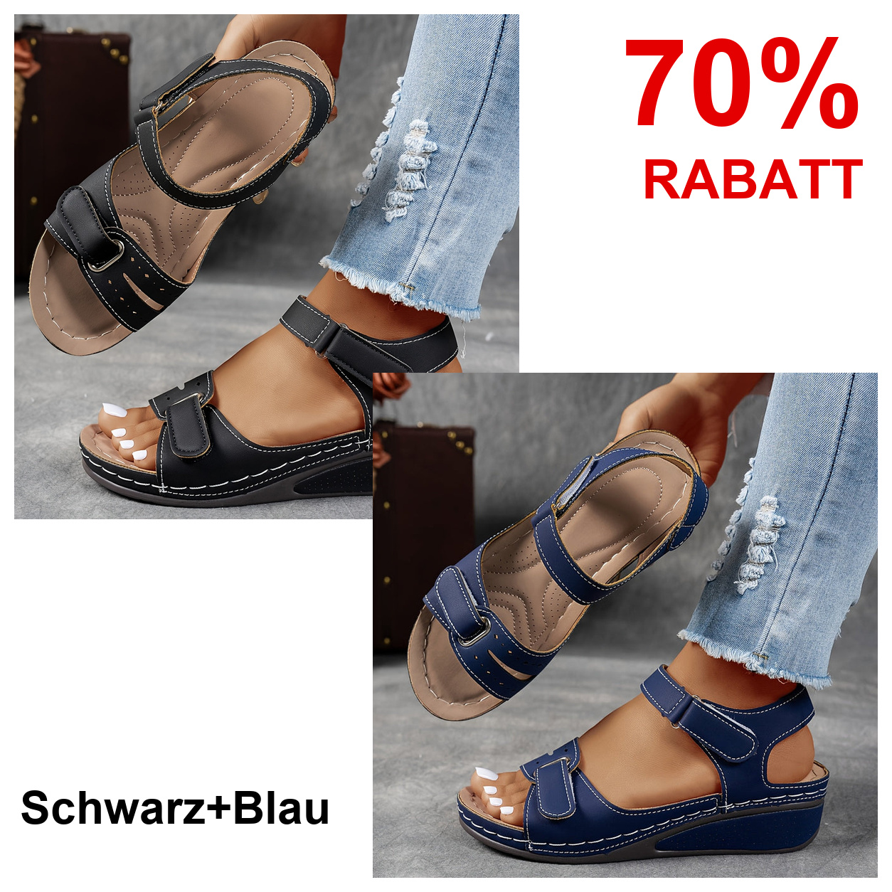 2 Paar Schuhe – Schwarz+Blau