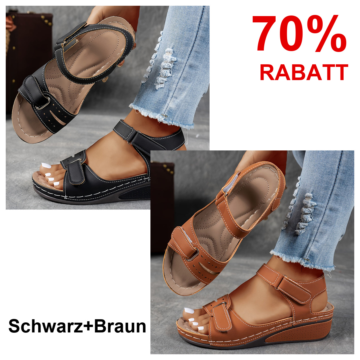 2 Paar Schuhe – Schwarz+Braun