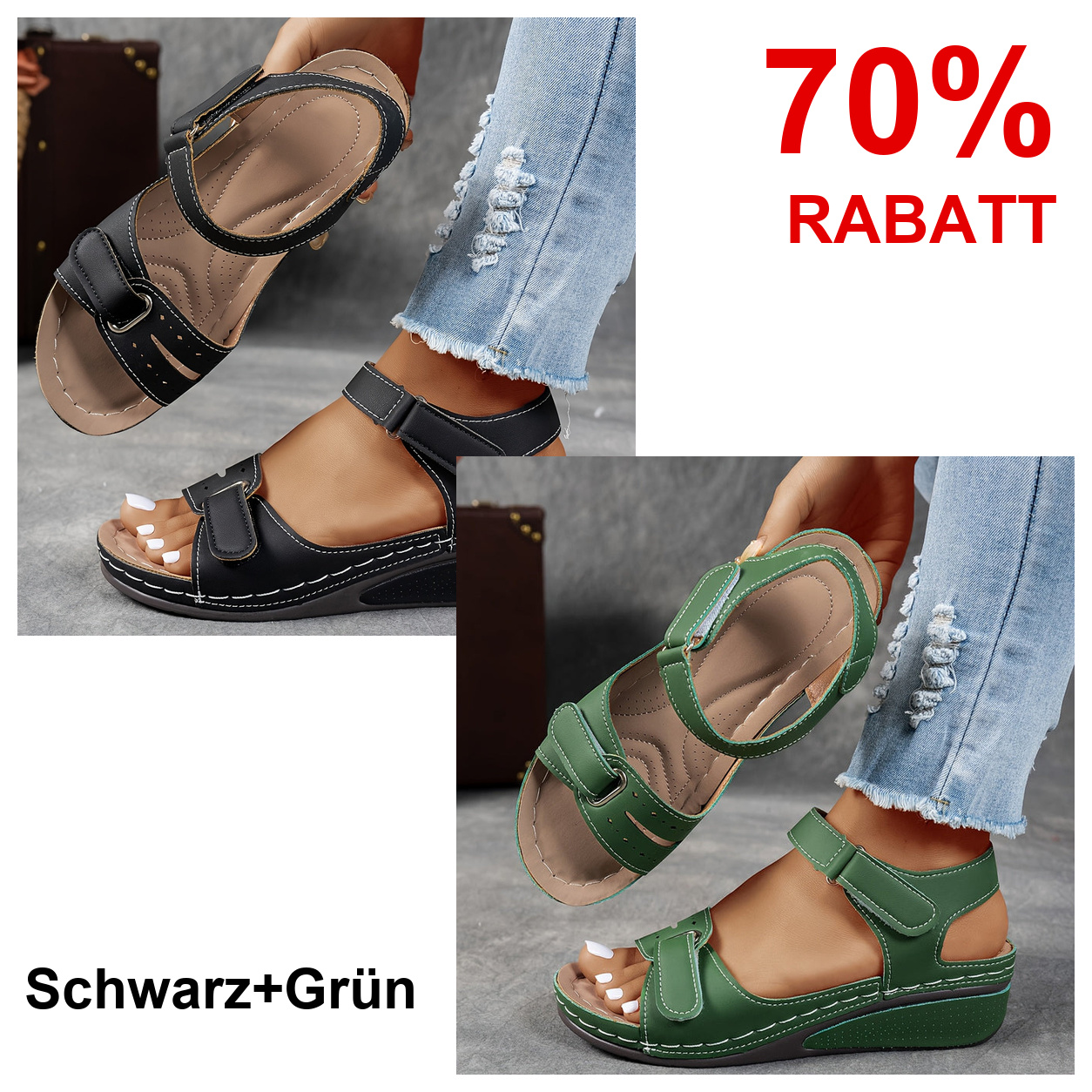 2 Paar Schuhe – Schwarz+Grün