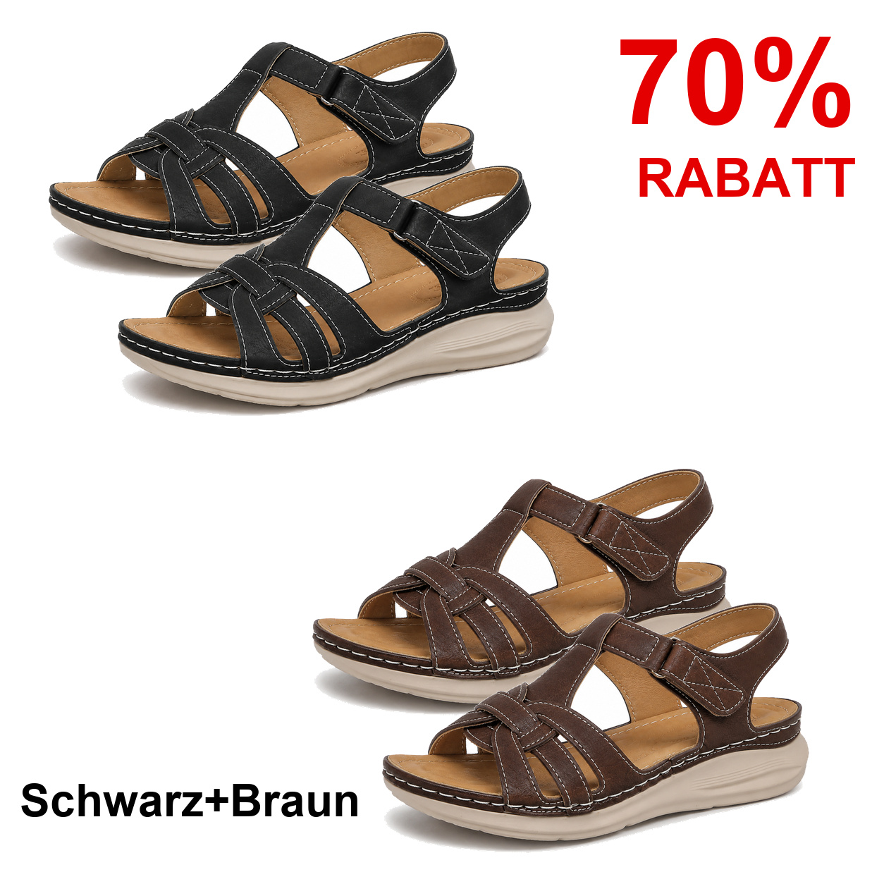 2 Paar Schuhe – Schwarz+Braun