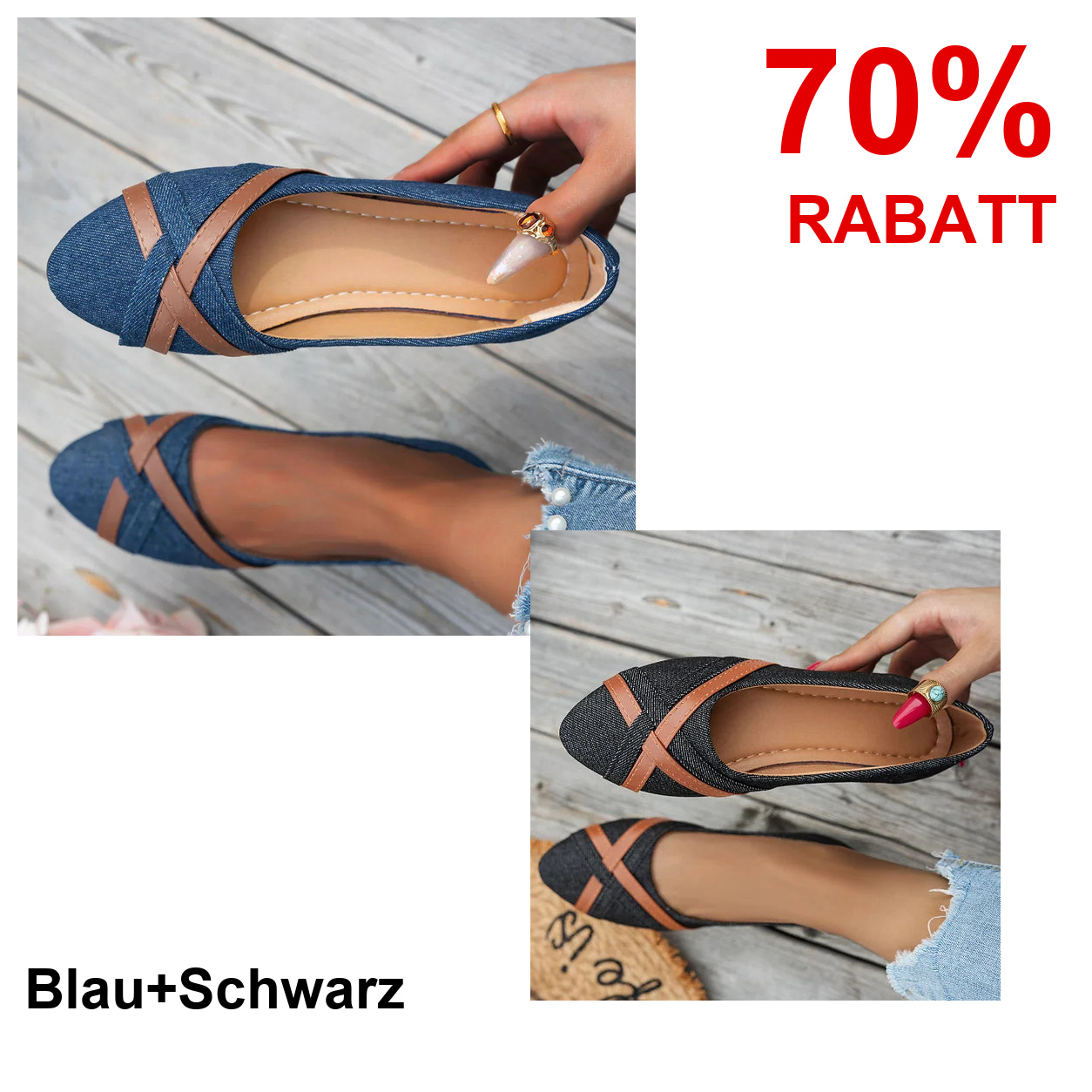 2 Paar Schuhe – Blau+Schwarz