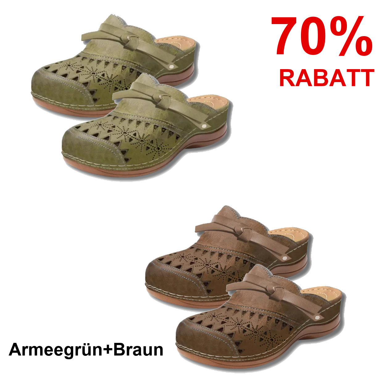 2 Paar Schuhe – Armeegrün+Braun