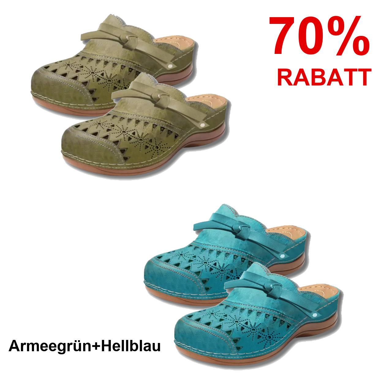 2 Paar Schuhe – Armeegrün+Hellblau