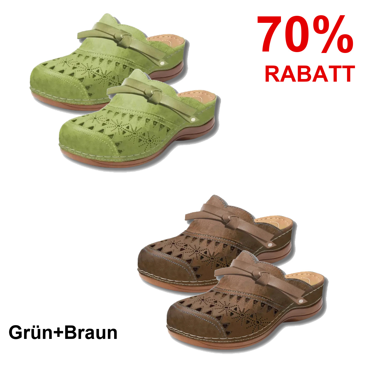 2 Paar Schuhe – Grün+Braun
