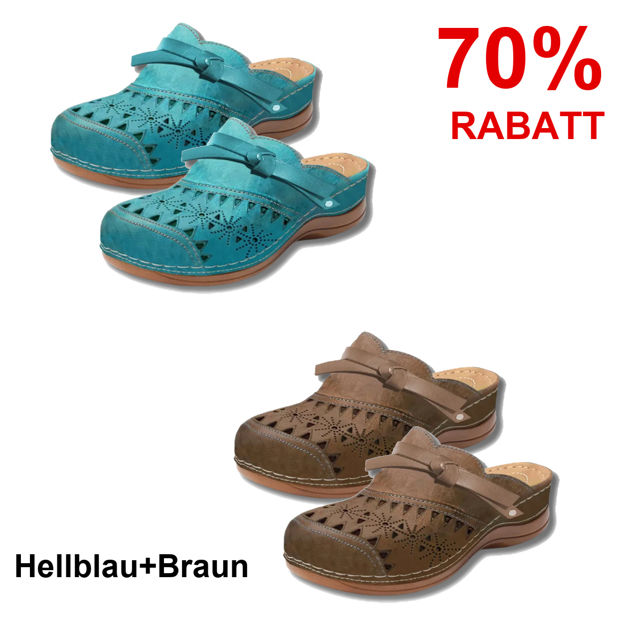 2 Paar Schuhe – Hellblau+Braun
