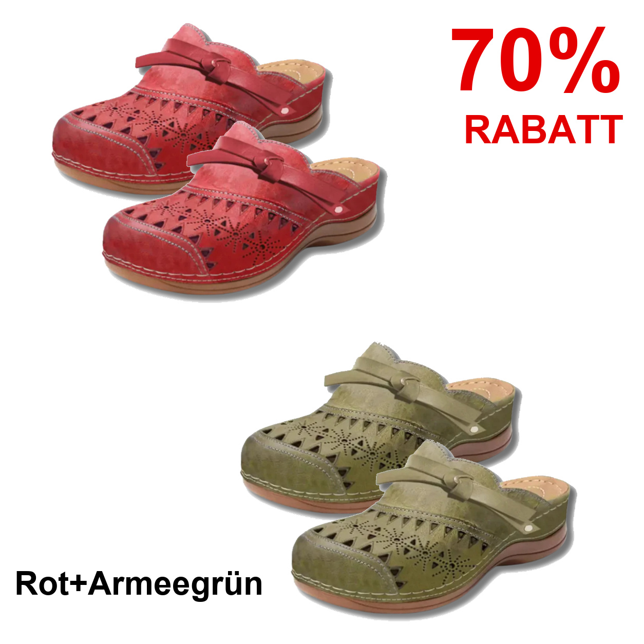 2 Paar Schuhe – Rot+Armeegrün