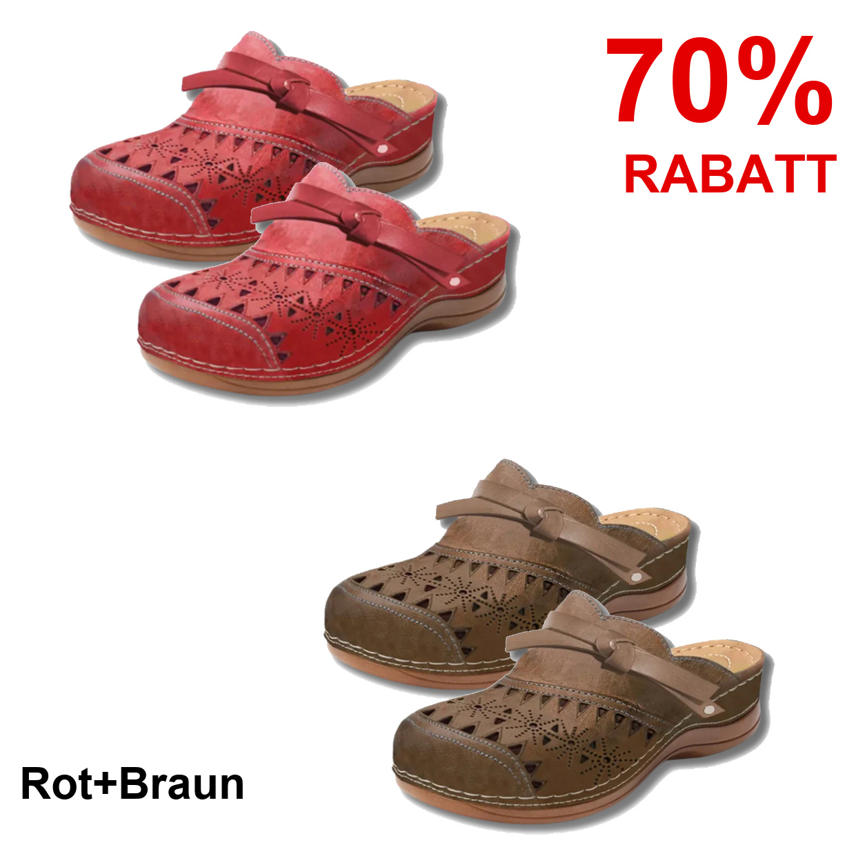 2 Paar Schuhe – Rot+Braun