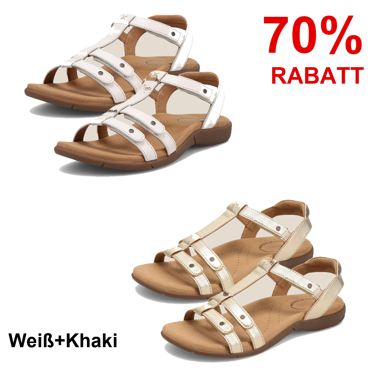 2 Paar Schuhe – Weiß+Khaki