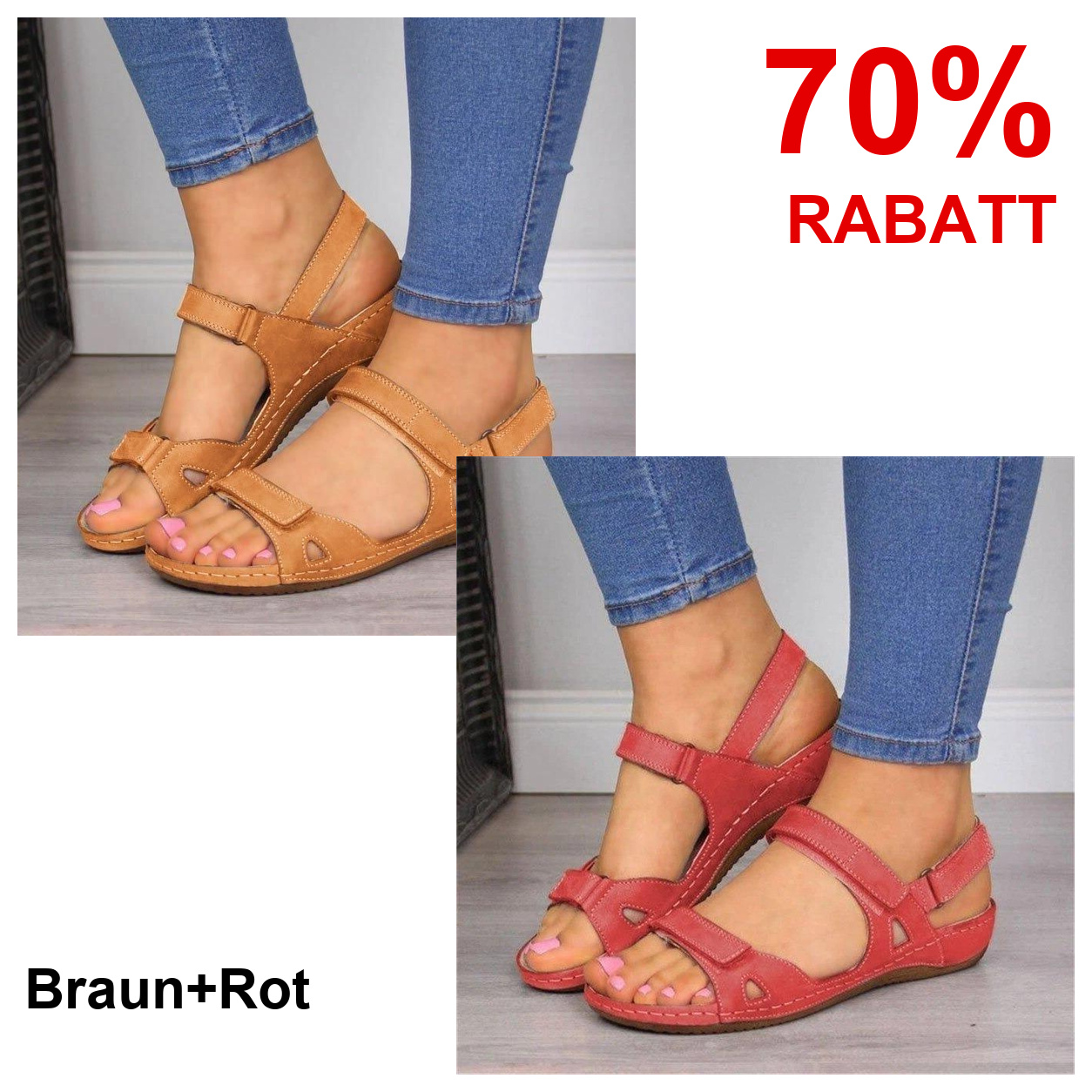 2 Paar Schuhe – Braun+Rot